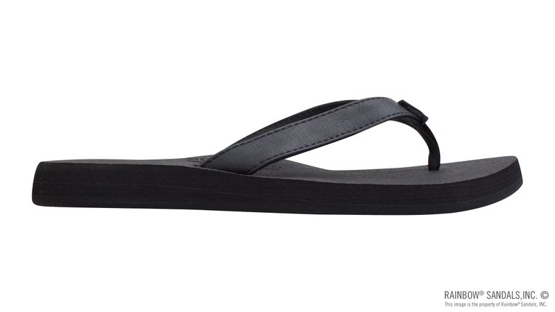 Rainbow Sandals Women's The Cottons Soft Rubber Top Sole w/Tapered Strap, Black, Ladies 8 M US - Image 4